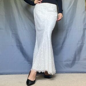 New With Tag LoveShackFancy Lace 00 Rare Lined Bindi Skirt In Antique White